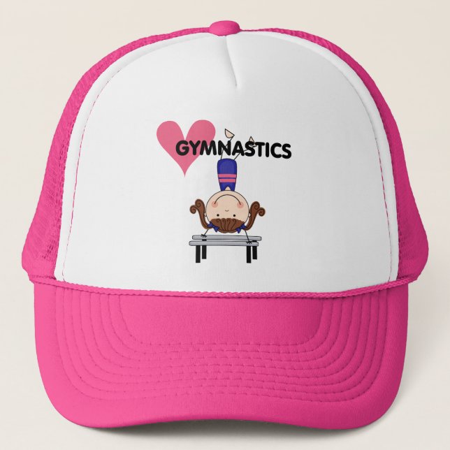 GYMNASTICS - Brunette Girl Handstands Trucker Hat (Front)