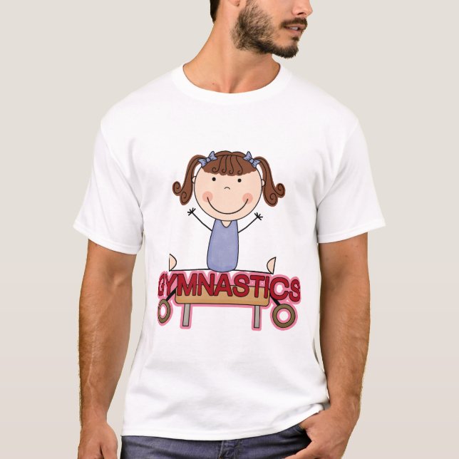 GYMNASTICS - Brunette Girl Splits Tshirts and Gift (Front)