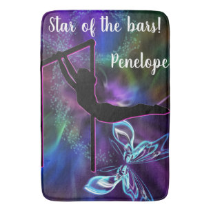 Gymnastics Butterfly Star of the Bars Personalised Bath Mat