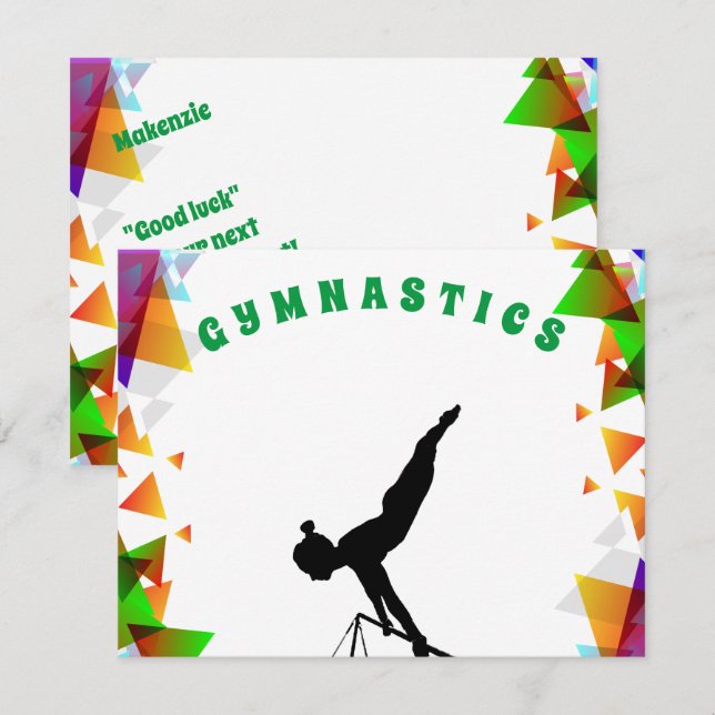 Gymnastics Card for Girls who love Gymnastics! (Front/Back)