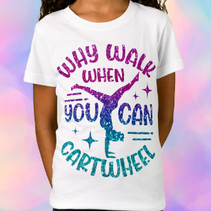 Gymnastics Cartwheel Magenta Purple Turquoise   T-Shirt