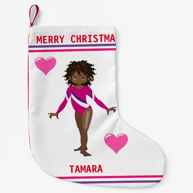 GYMNASTICS CHRISTMAS STOCKING FOR GIRLS. (Front)