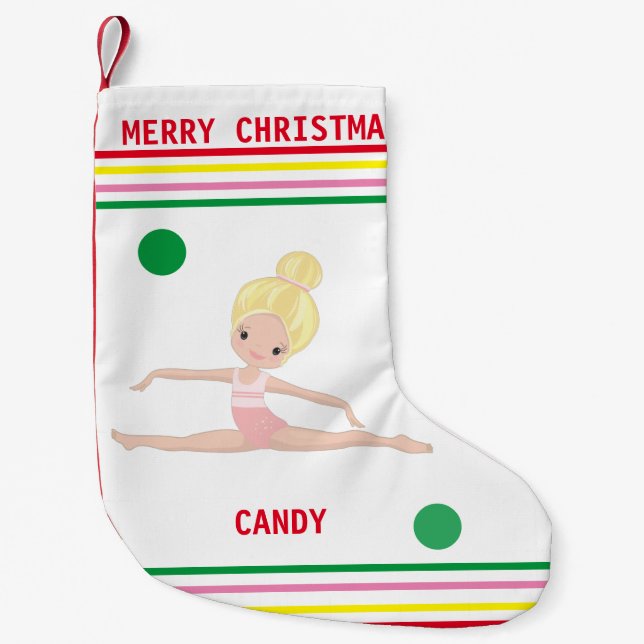 GYMNASTICS CHRISTMAS STOCKING FOR GIRLS. (Front)