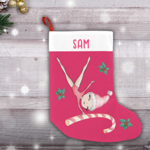 Gymnastics Christmas Stockings   Gymnast Girl Pink