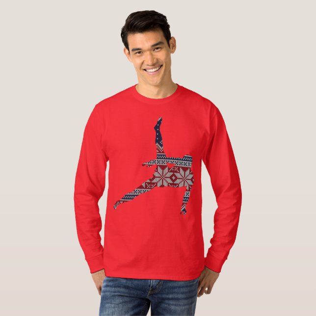 Gymnastics Christmas Sweater - Men's Silhouette (Front Full)