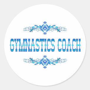GYMNASTICS COACH CLASSIC ROUND STICKER