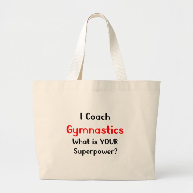 gymnastics coach large tote bag (Front)