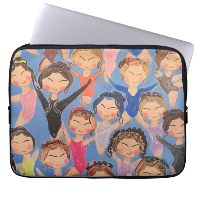 Gymnastics colourful pattern gift laptop sleeve (Front)