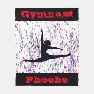 Gymnastics Confetti Stars Fleece Blanket