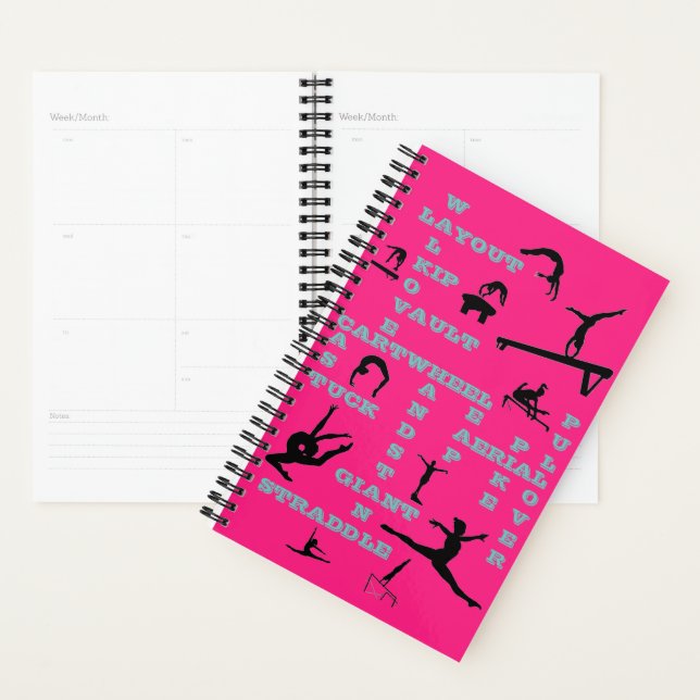 Gymnastics Crossword Pink Personalised Planner (Display)