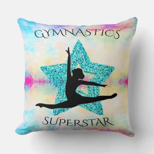 GYMNASTICS custom throw pillow. Cushion (Front)