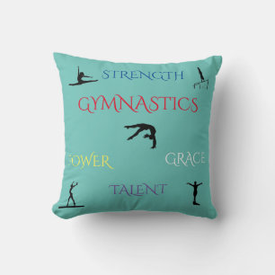 GYMNASTICS custom throw pillow. Cushion
