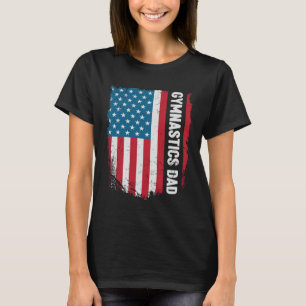 Gymnastics Dad America US Flag Patriot Vintage T-Shirt