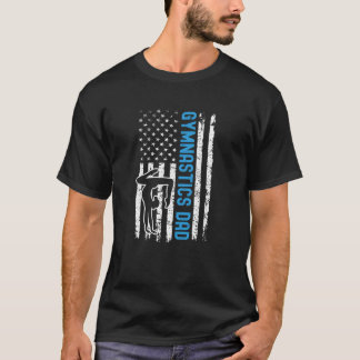 Gymnastics Dad Flag Blue T-Shirt