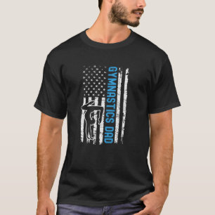 Gymnastics Dad Flag Blue T-Shirt