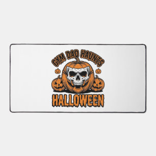 Gymnastics Dad Halloween Vintage Pumpkin Skull_1 Desk Mat