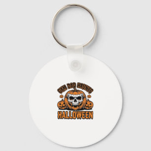Gymnastics Dad Halloween Vintage Pumpkin Skull_1 Key Ring