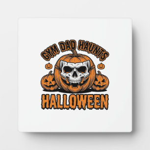 Gymnastics Dad Halloween Vintage Pumpkin Skull_1 Plaque
