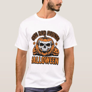 Gymnastics Dad Halloween Vintage Pumpkin Skull_1 T-Shirt