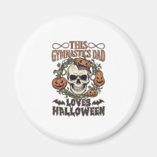 Gymnastics Dad Loves Halloween Skull Pumpkins Bats Magnet
