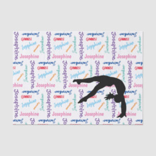 Gymnastics Dance Cheer Her Name & Sport All Over Tissue Paper