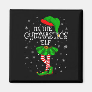 Gymnastics Elf Christmas Matching Family Women Gir Magnet