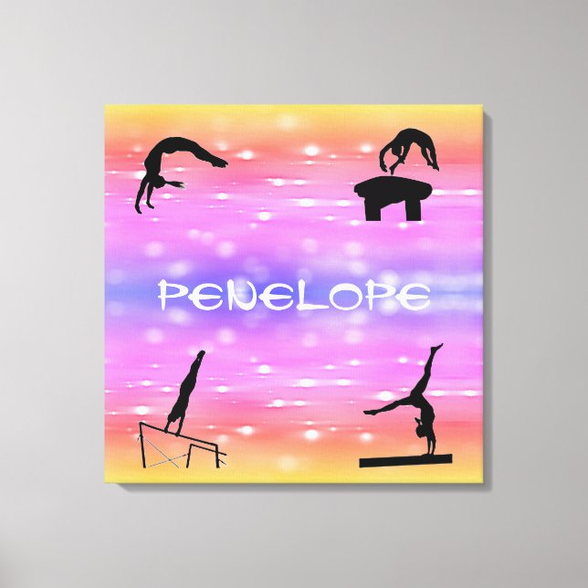 Gymnastics Events Stretched Canvas Print w/ Name (Front)