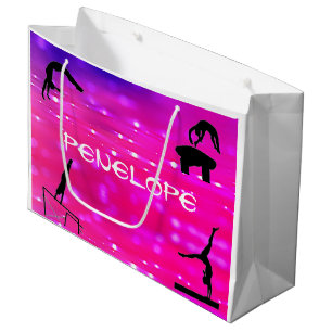 Gymnastics Events White Gift Bag Custom w/ Name