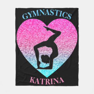 Gymnastics Fleece Blanket w/ Name of Gymnast