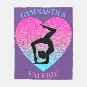 Gymnastics Fleece Blanket w/ Name of Gymnast