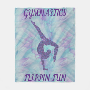GYMNASTICS "FLIPPIN FUN" FLEECE BLANKET. BLANKET