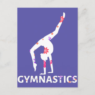 Gymnastics Flower Power Handstand Postcard
