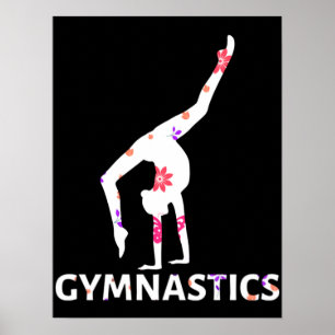 Gymnastics Flower Power Handstand Poster