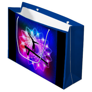 Gymnastics Gift Bag, Black & Blue w/ Name on Back! Large Gift Bag