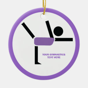 Gymnastics gifts, gymnastics performer custom ceramic tree decoration