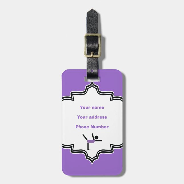 Gymnastics gifts, gymnastics performer custom luggage tag (Front Vertical)