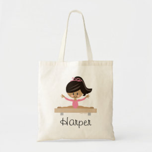 Gymnastics Girl Black Hair Dark Skintone Tote Bag