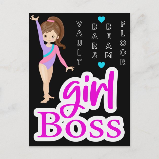 Gymnastics Girl Boss     Postcard (Front)
