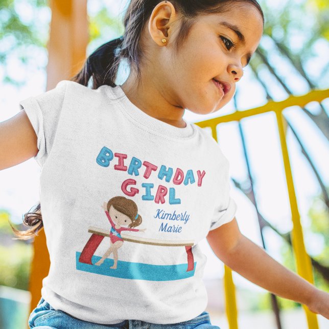 Gymnastics Girl Custom Birthday Party Toddler T-Shirt (Creator Uploaded)