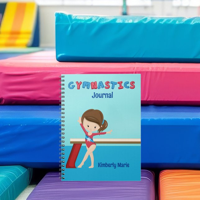 Gymnastics Girl Cute Personalised Gymnast Notebook (Creator Uploaded)