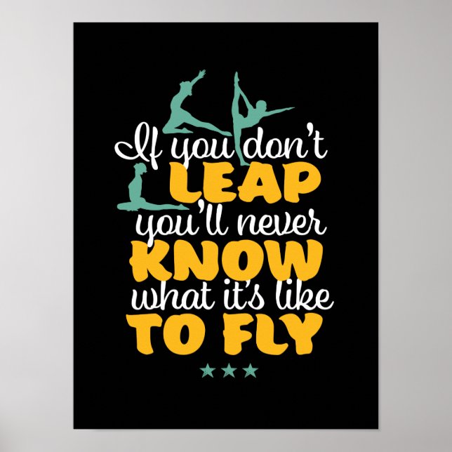 Gymnastics Girl Gymnast Motivational Sports Quote Poster (Front)