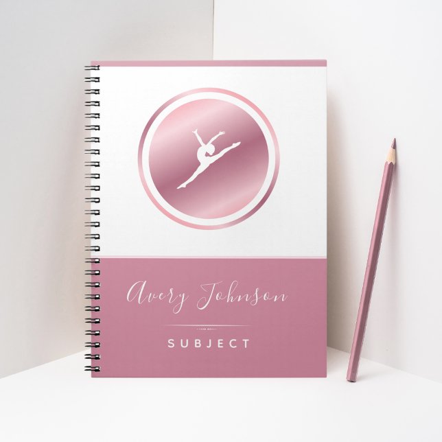 Gymnastics Girl Gymnast Silhouette Elegant Name    Notebook (Creator Uploaded)