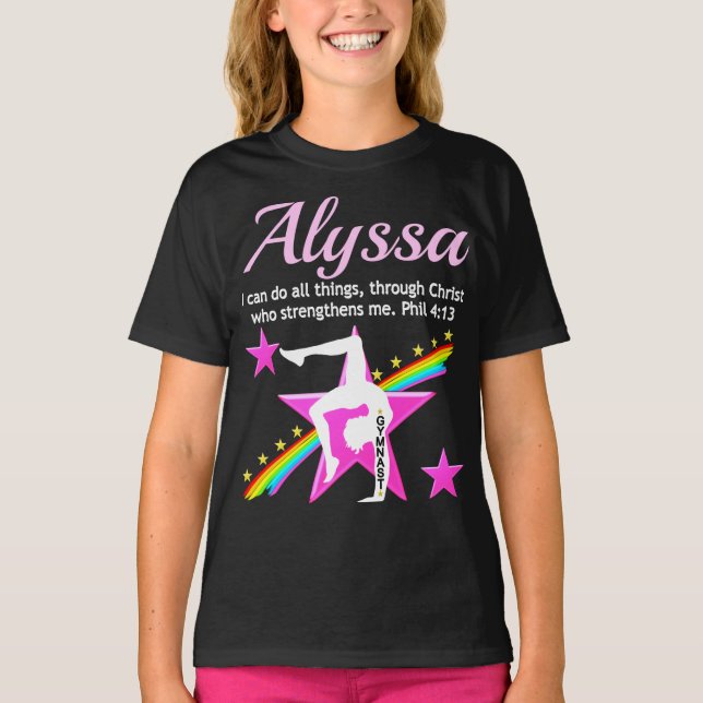 GYMNASTICS GIRL PRAYER PERSONALIZED T SHIRT (Front)