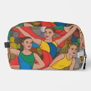 Gymnastics Girls Acro Dancers colourful pattern Dopp Kit