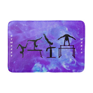 Gymnastics Girls Galaxy Bath Mat