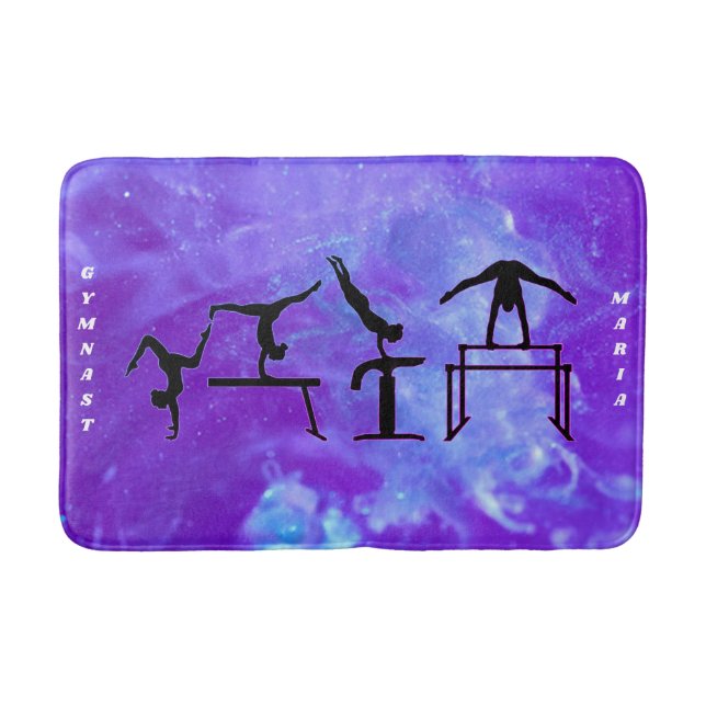Gymnastics Girls Galaxy Bath Mat (Front)