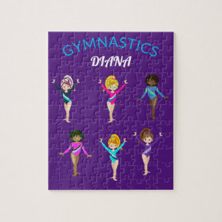 Gymnastics girls personalised gymnast puzzle. jigsaw puzzle