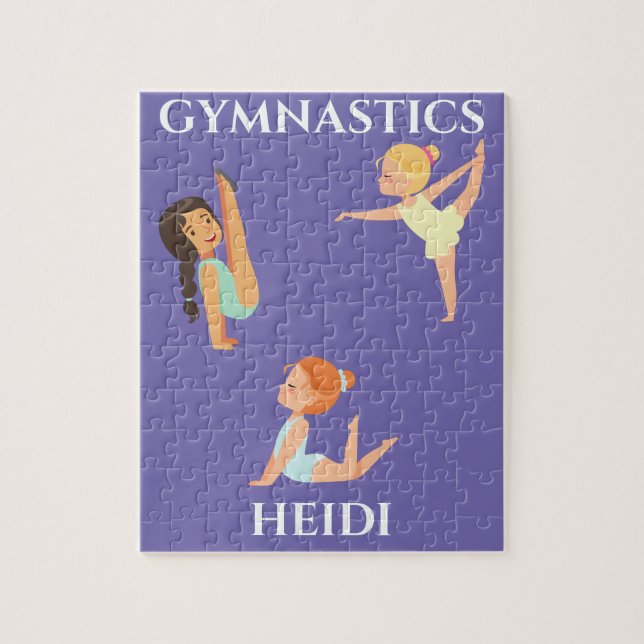 GYMNASTICS girl's personalised puzzle. Jigsaw Puzzle (Vertical)