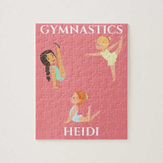 GYMNASTICS girl's personalised puzzle. Jigsaw Puzzle (Vertical)