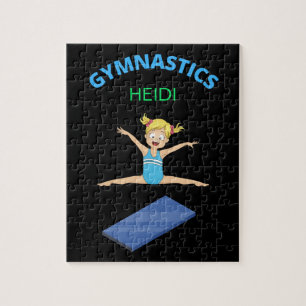 Gymnastics girls puzzle personalised.